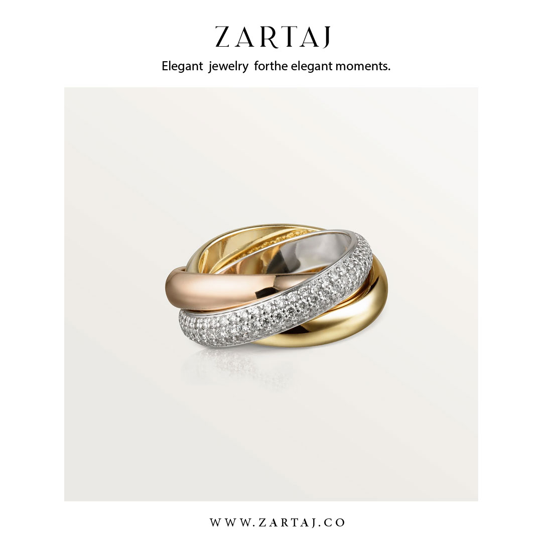 حلقه کارتیه طرح ترینیتی  کد cr08